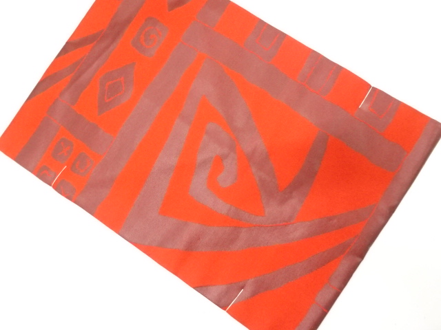 未使用品　幾何学模様織り出し　名古屋帯